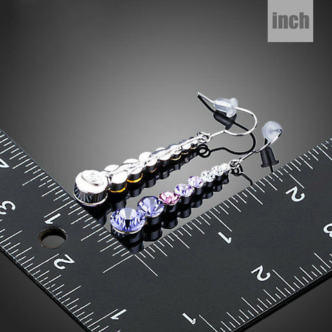 Image of Multicolour Round Stellux Austrian Crystal Drop Earrings