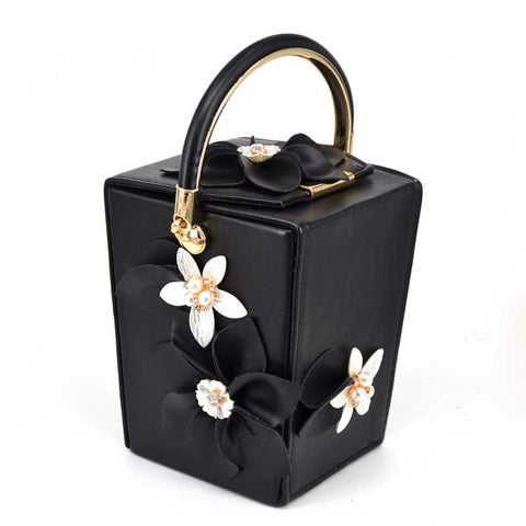 Image of Mini Tote White Flower Bucket Party Evening Bag Box Take out box Style