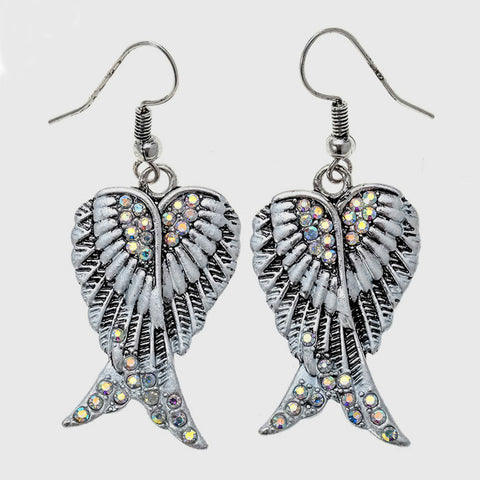 Image of You are My Angel wings dangle drop earrings