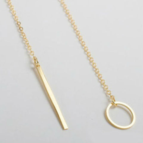 Image of Women Simple Gold Color Y Shaped Choker necklaces