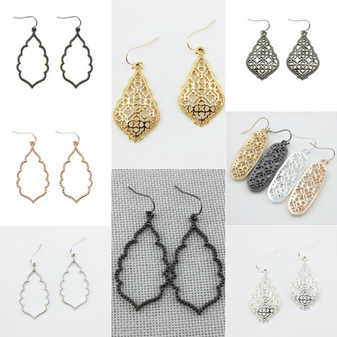 Image of Inspired Hollowed Dangle Drop Earrings