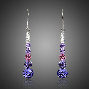 Multicolour Round Stellux Austrian Crystal Drop Earrings