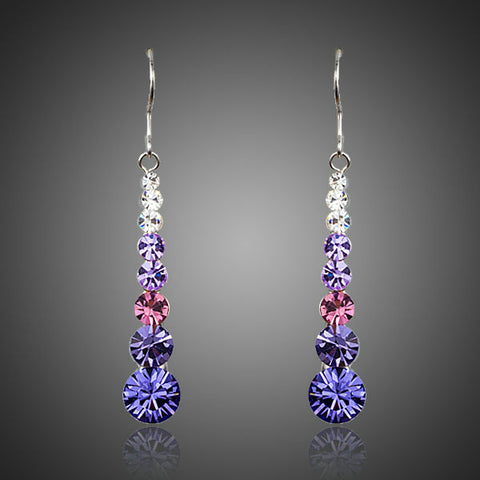Image of Multicolour Round Stellux Austrian Crystal Drop Earrings