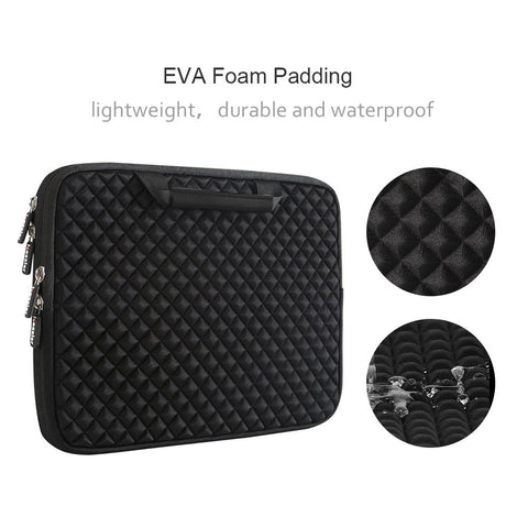Image of 13-13.3 Inch Handle Diamond Foam Laptop Sleeve, Shock Resistant Electronics Accessories Storage Handbag /Stylish Travel