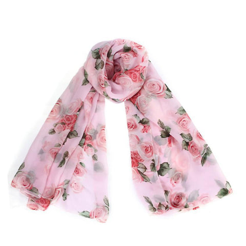 Image of Rose Scarf Womens 2016 Fashion Voile Long Stole Scarves Shawl Scarf Ladies