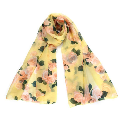 Image of Rose Scarf Womens 2016 Fashion Voile Long Stole Scarves Shawl Scarf Ladies