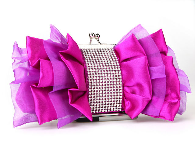 Women handbags Women Clutch Wedding/bridal white/red Rhinestone silk satin Bag ladies evening/prom/shoulder/messenger bags