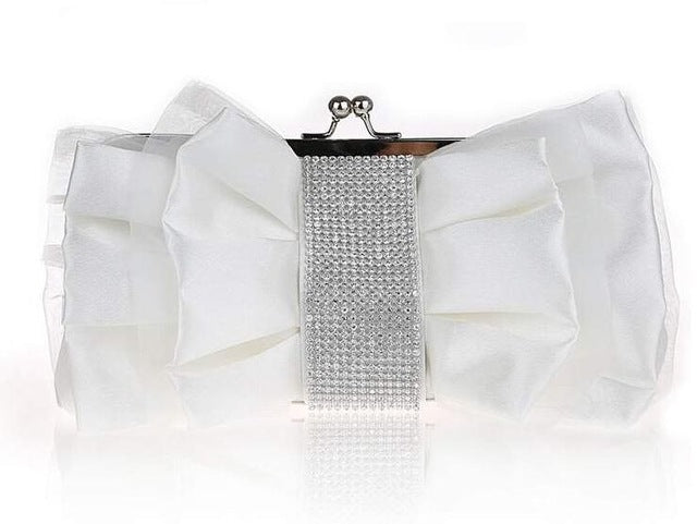 Women handbags Women Clutch Wedding/bridal white/red Rhinestone silk satin Bag ladies evening/prom/shoulder/messenger bags