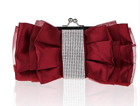 Image of Women handbags Women Clutch Wedding/bridal white/red Rhinestone silk satin Bag ladies evening/prom/shoulder/messenger bags
