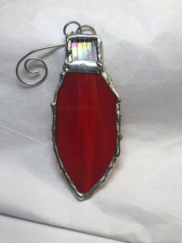 Image of Rockwell Glass Studio Stained Glass Christmas Bulb Ornament