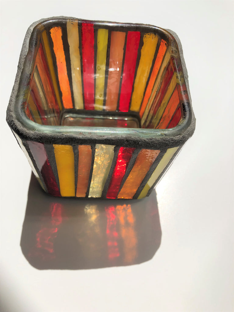 Sunset Mosaic Glass Votive