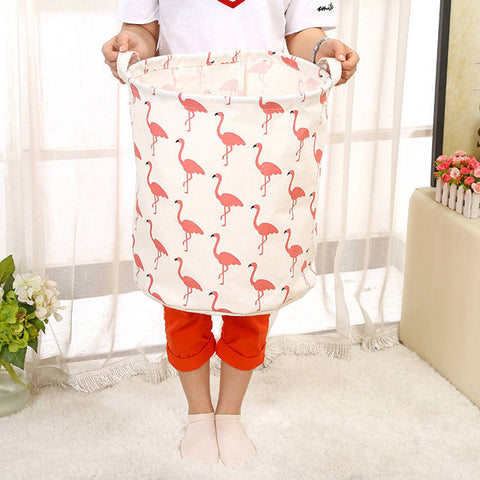 Image of Cotton Linen Waterproof Laundry Basket Folding Clothes Storage Box/Basket/Bucket Children Toys Organizer Container