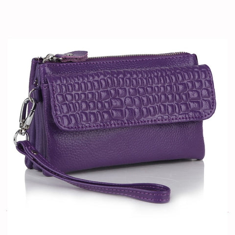 Image of Crocodile Evening Bag with shoulder strap