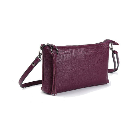 Image of Leather Clutch Genuine Cowhide Leather Small Handbags Cross body