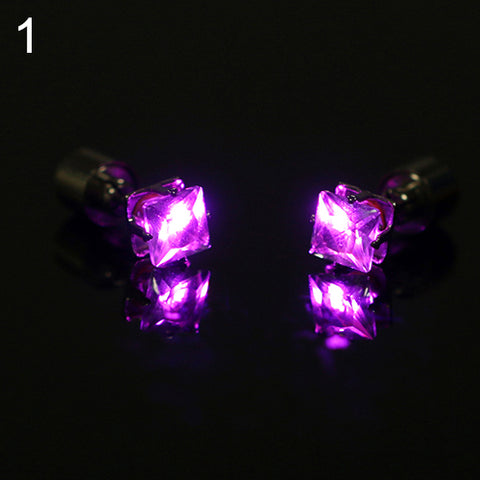 Image of LED Light Ear Studs Square Earrings - Free + Shipping