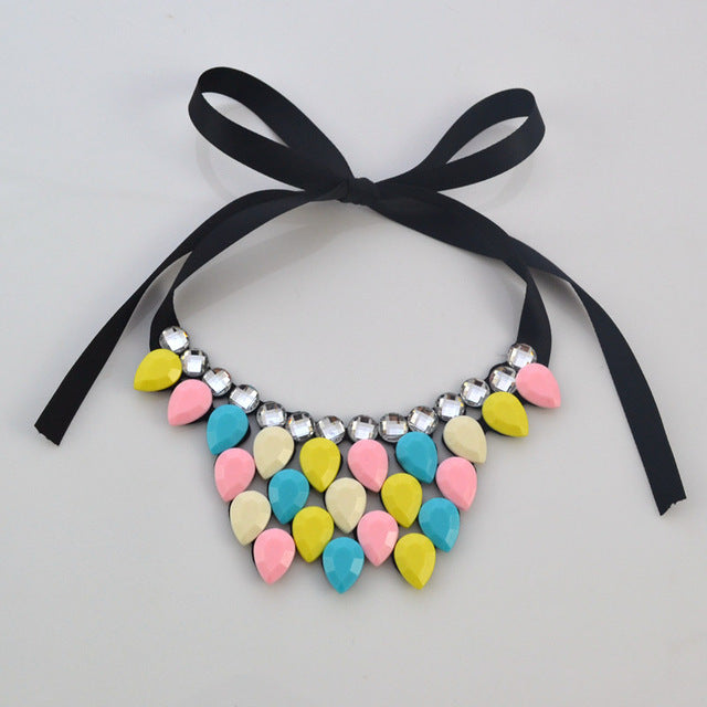 Heart-shaped resin necklace