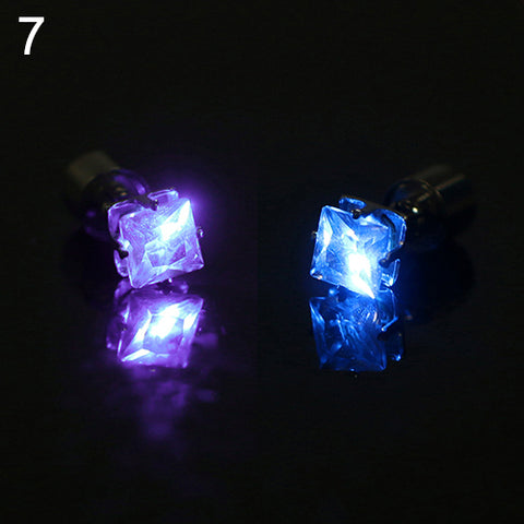 Image of LED Light Ear Studs Square Earrings - Free + Shipping