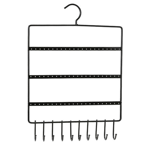 Image of Earring and necklace Organizer with 66 Holes and 10 Hooks