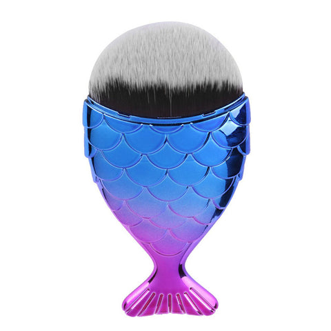 Image of Professional 10 PCS Mermaid Makeup Brushes Set Foundation Blending Powder Eyeshadow Contour Concealer Blush Cosmetic Makeup Tool