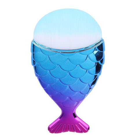 Image of Professional 10 PCS Mermaid Makeup Brushes Set Foundation Blending Powder Eyeshadow Contour Concealer Blush Cosmetic Makeup Tool