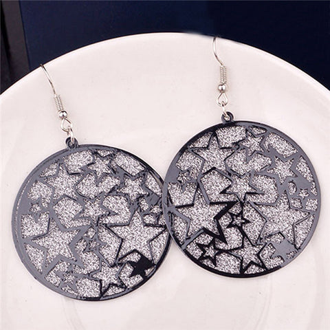 Image of Rock Punk Big Leaf Geometric Water Drop Metal Long Dangle Earrings For Women Bohemian Fashion Jewelry