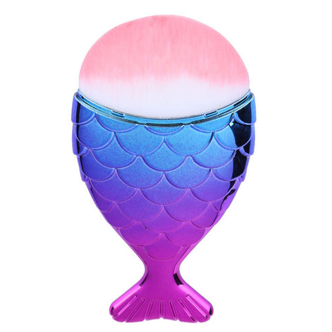 Image of Professional 10 PCS Mermaid Makeup Brushes Set Foundation Blending Powder Eyeshadow Contour Concealer Blush Cosmetic Makeup Tool