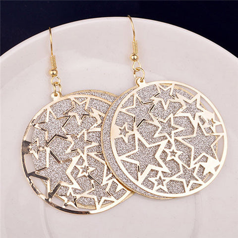 Image of Rock Punk Big Leaf Geometric Water Drop Metal Long Dangle Earrings For Women Bohemian Fashion Jewelry