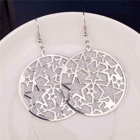 Image of Rock Punk Big Leaf Geometric Water Drop Metal Long Dangle Earrings For Women Bohemian Fashion Jewelry