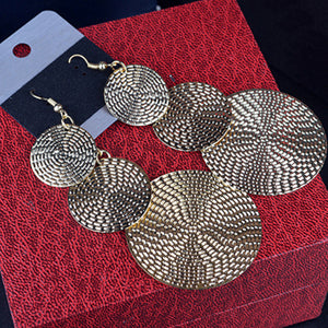 Image of Rock Punk Big Leaf Geometric Water Drop Metal Long Dangle Earrings For Women Bohemian Fashion Jewelry