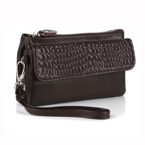 Image of Crocodile Evening Bag with shoulder strap