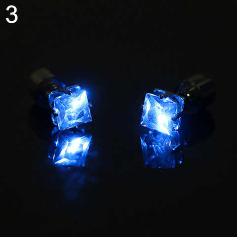 Image of LED Light Ear Studs Square Earrings - Free + Shipping