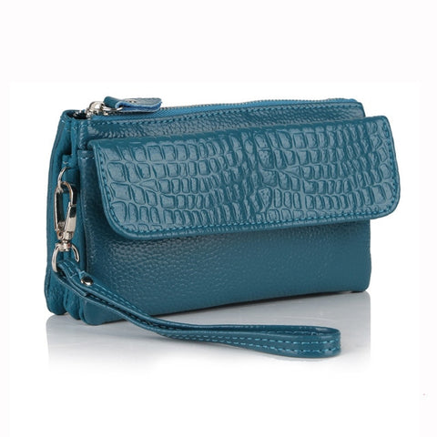 Image of Crocodile Evening Bag with shoulder strap