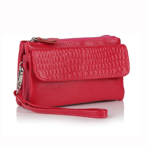 Image of Crocodile Evening Bag with shoulder strap
