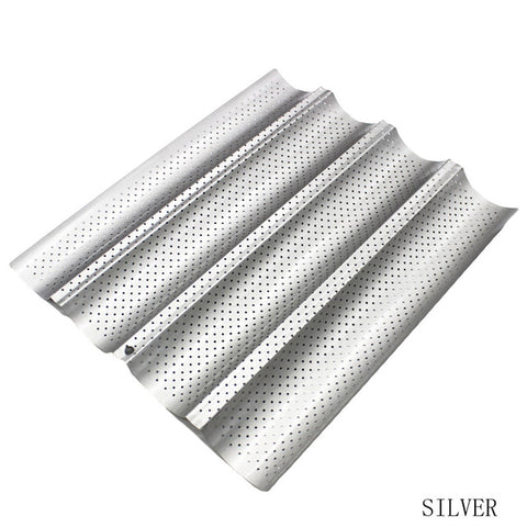 Image of 1pc! 4 Slot Wave Method Stick Mold Four Way French Bread Baking Pan U - Shaped Baking Mold High Temperature Resistant