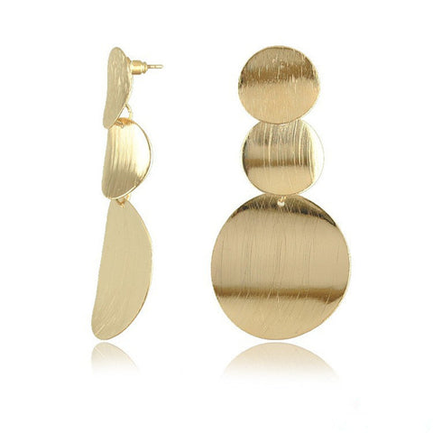 Image of Rock Punk Big Leaf Geometric Water Drop Metal Long Dangle Earrings For Women Bohemian Fashion Jewelry