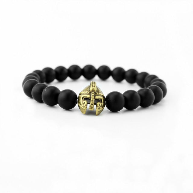 High quality matte beads bracelets Spartan warrior Mask bracelet