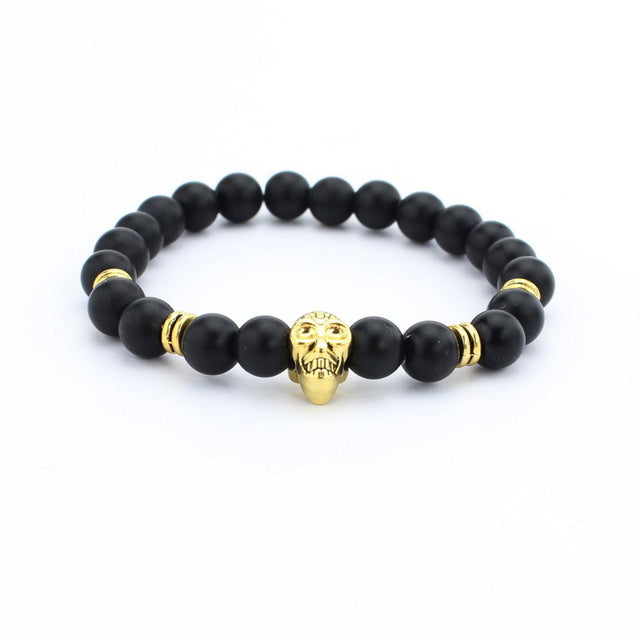High quality matte beads bracelets Spartan warrior Mask bracelet