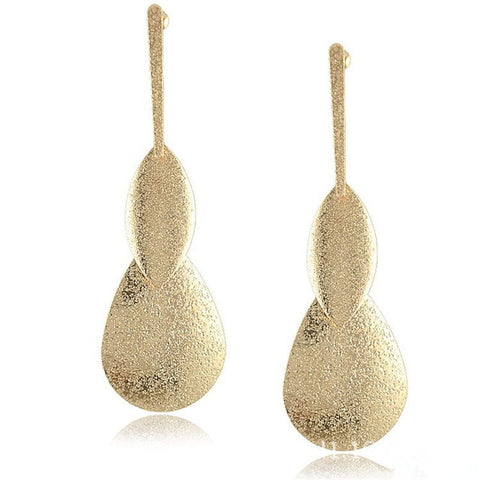 Image of Rock Punk Big Leaf Geometric Water Drop Metal Long Dangle Earrings For Women Bohemian Fashion Jewelry