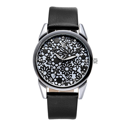 Flower Face Quartz Wrist Watch Women