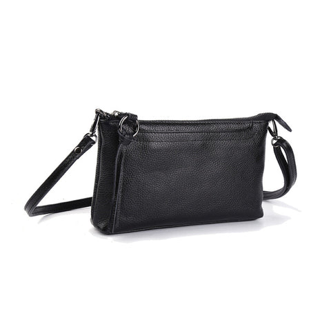 Image of Leather Clutch Genuine Cowhide Leather Small Handbags Cross body