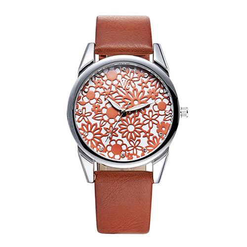 Flower Face Quartz Wrist Watch Women