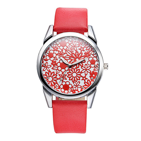 Image of Flower Face Quartz Wrist Watch Women