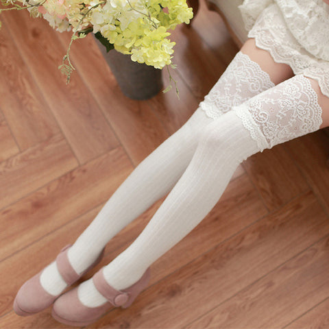 Image of 1Pair Sexy Stocking Warm Lace Thigh High Over The Knee Stockings