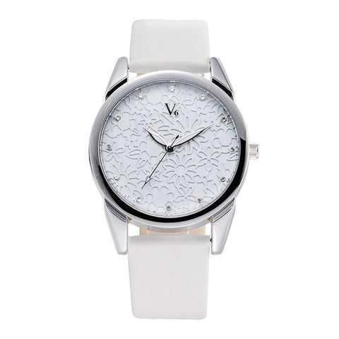 Image of Flower Face Quartz Wrist Watch Women