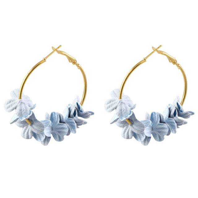 Flower Drop Earrings Colorful Petals