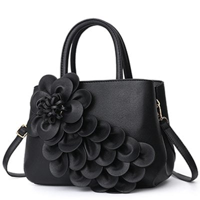 Image of Gorgeous Floral Leather Handbag or Purse with Shoulder or Crossbody strap