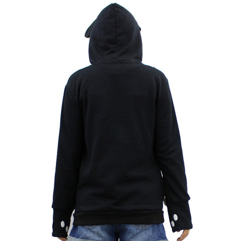 Image of Cat Lovers Hoodies With Cuddle Pouch With Cat Ears Sweatshirt