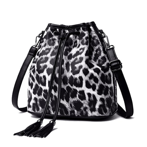 Image of Animal Print Drawstring Bucket
