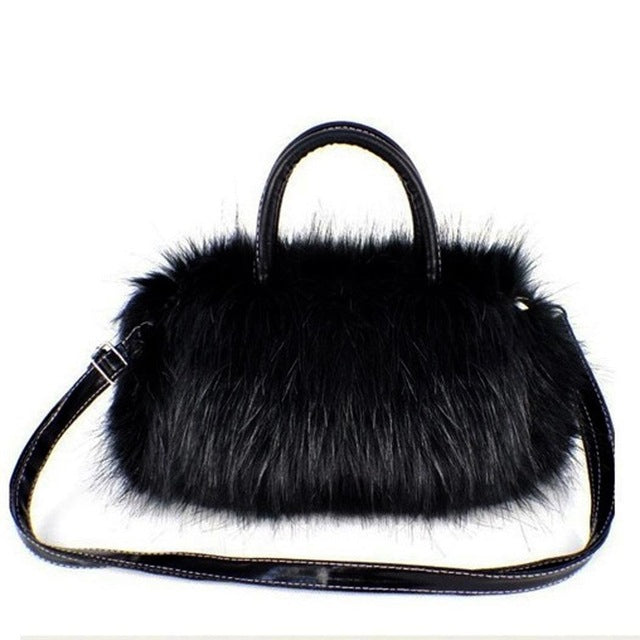 Faux Rabbit Fur bags Small Messenger Bag for Women Cross body Shoulder Strap Bag Winter