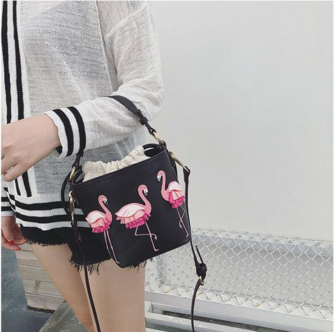 Image of Flamingo bucket bag
